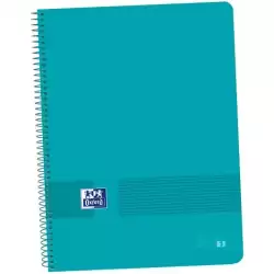 (400149420) OXFORD CUADERNO LIVE&GO EUROPEANBOOK 1 80H A4+ 5X5MM MICROPERFORADO T/PLÁSTICO PACK 5 UD AQUA