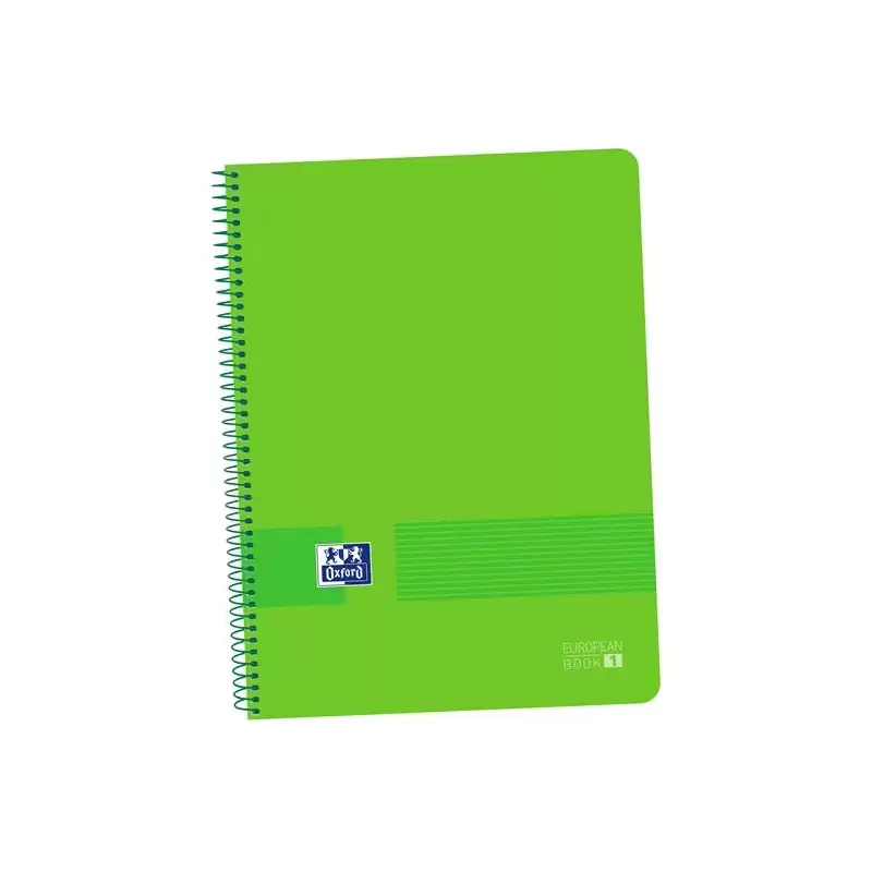 (400149421) OXFORD CUADERNO LIVE&GO EUROPEANBOOK 1 80H A4+ 5X5MM MICROPERFORADO T/PLÁSTICO PACK 5 UD VERDE