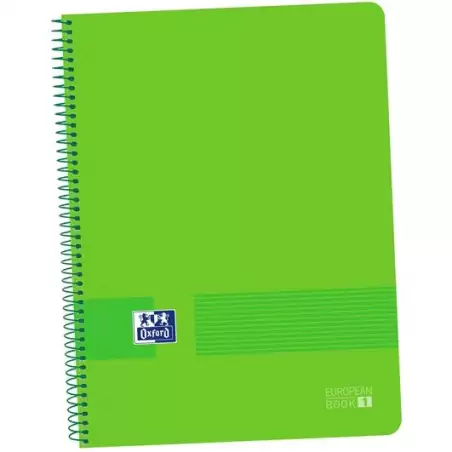 (400149421) OXFORD CUADERNO LIVE&GO EUROPEANBOOK 1 80H A4+ 5X5MM MICROPERFORADO T/PLÁSTICO PACK 5 UD VERDE
