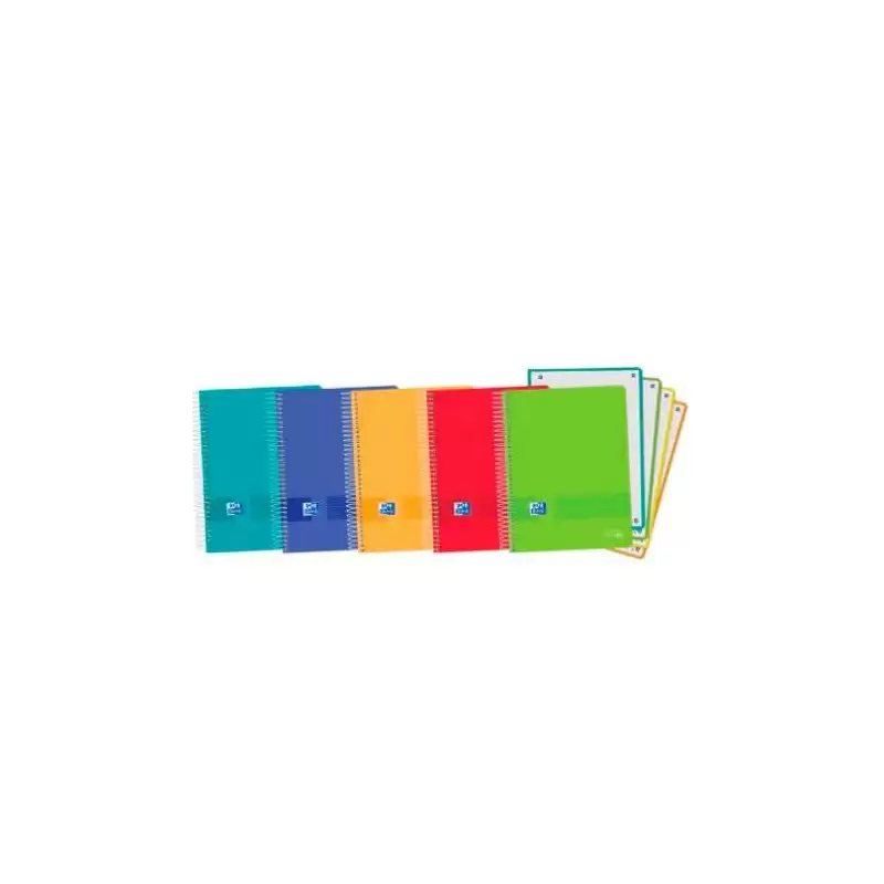 (400149424) OXFORD CUADERNO LIVE&GO EUROPEANBOOK 4 MICROPERFORADO 120H A5+ 5X5 T/PLÁSTICO C/SURTIDOS VIVOS