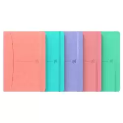 (400154941) OXFORD CUADERNO COSIDO SIGNATURE 80H A5 1 LÍNEA CIERRE C/GOMA TAPA EXTRADURA C/SURTIDOS PASTEL