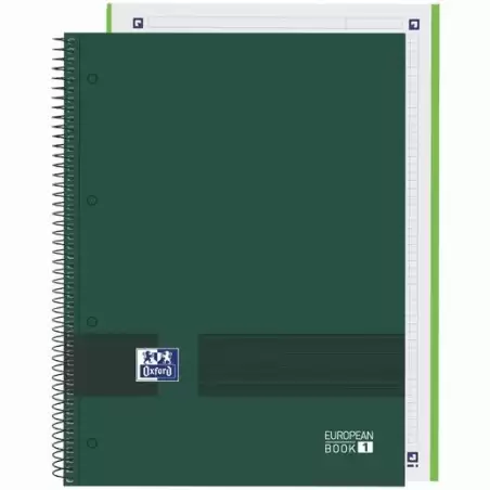 (400158919) OXFORD CUADERNO &YOU EUROPEANBOOK 1 WRITE&ERASE 80H A4+ 5X5MM MICROPERFORADO TAPA EXTRADURA VERDE MILITAR