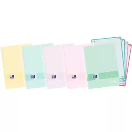 (400166695) OXFORD CUADERNO LIVE&GO EUREPEANBOOK 4 MICROPERFORADO 120H A5+ 5X5MM TAPA DE PLÁSTICO C/SURTIDOS PASTEL