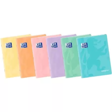 (400172932) OXFORD LIBRETA GRAPADA EASYBOOK 48H A4 4X4MM TAPA DE PLÁSTICO C/SURTIDOS PASTEL