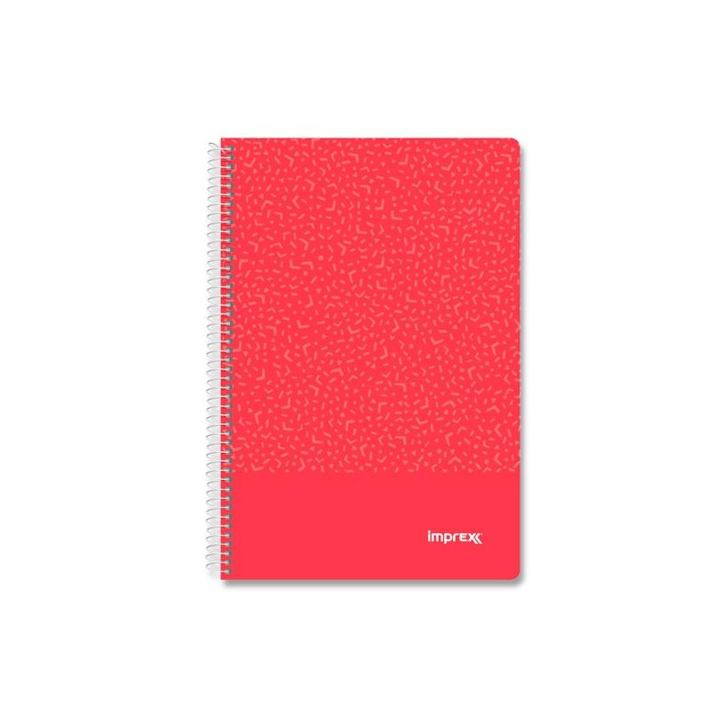 (IMP0100) IMPREX CUADERNO ESPIRAL TAPA PP FOLIO 80H 90GR 4X4 ROJO