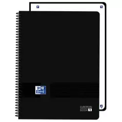 (400196864) OXFORD CUADERNO EUROPEANBOOK 1 LIVE&GO 80H A4+ 5X5 MICROPERFORADO T/PLÁSTICO NEGRO