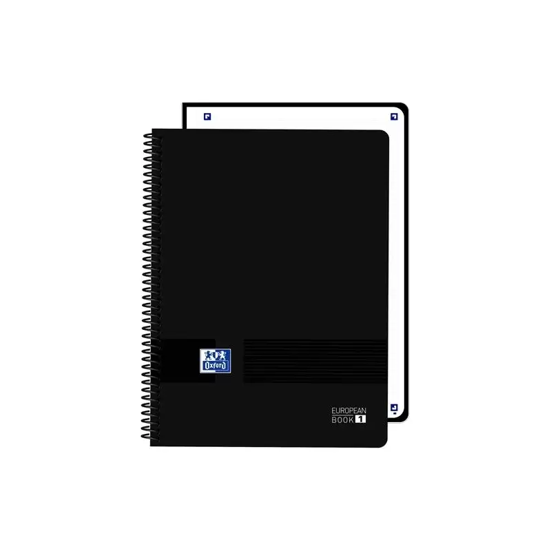(400196864) OXFORD CUADERNO EUROPEANBOOK 1 LIVE&GO 80H A4+ 5X5 MICROPERFORADO T/PLÁSTICO NEGRO