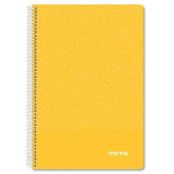 (IMP0102) IMPREX CUADERNO ESPIRAL TAPA PP FOLIO 80H 90GR 4X4 AMARILLO