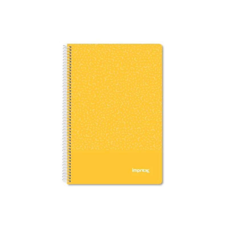(IMP0102) IMPREX CUADERNO ESPIRAL TAPA PP FOLIO 80H 90GR 4X4 AMARILLO