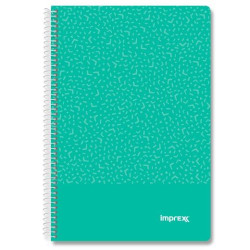 (IMP0103) IMPREX CUADERNO ESPIRAL TAPA PP FOLIO 80H 90GR 4X4 VERDE