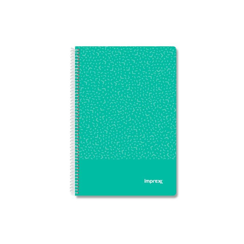 (IMP0103) IMPREX CUADERNO ESPIRAL TAPA PP FOLIO 80H 90GR 4X4 VERDE