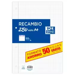 (400207629) OXFORD RECAMBIO PAQUETE A4 200H + 50H GRATIS 4X4 CON MARGEN