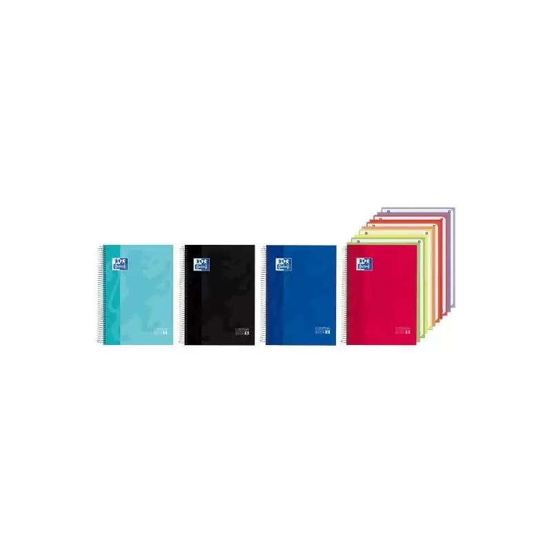 (400208043) OXFORD CUADERNO EUROPEANBOOK 5 CLASSIC + 5 BOLSAS  A4+ 150H 5X5 WRITE&ERASE TAPA EXTRADURA COLORES SURTIDOS