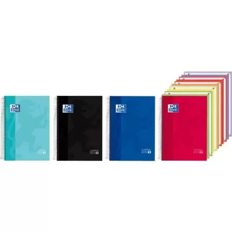 (400208043) OXFORD CUADERNO EUROPEANBOOK 5 CLASSIC + 5 BOLSAS  A4+ 150H 5X5 WRITE&ERASE TAPA EXTRADURA COLORES SURTIDOS