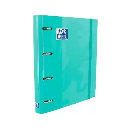 (400109180) OXFORD CARPETA ANILLAS 4X35MM CLASSIC EUROPEANBINDER C/RECAMBIO 100H A4+ 5X5 T/EXTRADURA ICE MINT