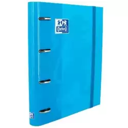 (400109184) OXFORD CARPETA ANILLAS 4X35MM CLASSIC EUROPEANBINDER C/RECAMBIO 100H A4+ 5X5 T/EXTRADURA TURQUESA