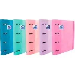 (400119130) OXFORD CARPETA DE ANILLAS 4X35MM TOUCH EUROPEANBINDER C/RECAMBIO 100H A4+ 5X5 T/EXTRADURA C/SURTIDOS PASTEL