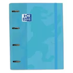 (400127152) OXFORD CARPETA ANILLAS 4X35MM TOUCH EUROPEANBINDER C/RECAMBIO 100H A4+ 5X5 T/EXTRADURA AZUL PASTEL