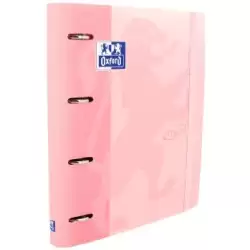 (400127154) OXFORD CARPETA ANILLAS 4X35MM TOUCH EUROPEANBINDER C/RECAMBIO 100H A4+ 5X5 T/EXTRADURA FLAMINGO PASTEL