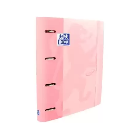 (400127154) OXFORD CARPETA ANILLAS 4X35MM TOUCH EUROPEANBINDER C/RECAMBIO 100H A4+ 5X5 T/EXTRADURA FLAMINGO PASTEL