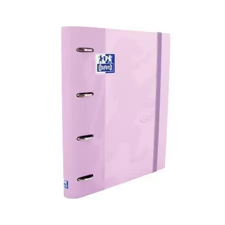 (400127155) OXFORD CARPETA ANILLAS 4X35MM TOUCH EUROPEANBINDER C/RECAMBIO 100H A4+ 5X5 T/EXTRADURA MALVA PASTEL