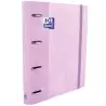 (400127155) OXFORD CARPETA ANILLAS 4X35MM TOUCH EUROPEANBINDER C/RECAMBIO 100H A4+ 5X5 T/EXTRADURA MALVA PASTEL
