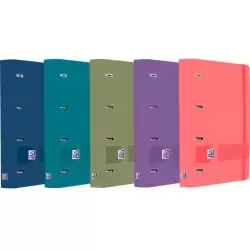 (400146174) OXFORD LIVE & GO CARPETA 4 ANILLAS EUROPEANBINDER POLYFOAM C/ RECAMBIO 100H 5X5 A4+ COLORES SURTIDOS VIVOS