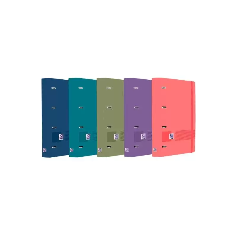 (400146174) OXFORD LIVE & GO CARPETA 4 ANILLAS EUROPEANBINDER POLYFOAM C/ RECAMBIO 100H 5X5 A4+ COLORES SURTIDOS VIVOS