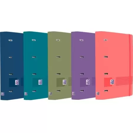 (400146174) OXFORD LIVE & GO CARPETA 4 ANILLAS EUROPEANBINDER POLYFOAM C/ RECAMBIO 100H 5X5 A4+ COLORES SURTIDOS VIVOS