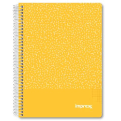 (IMP0106) IMPREX CUADERNO ESPIRAL TAPA PP A5 80H 90GR 4X4 AMARILLO
