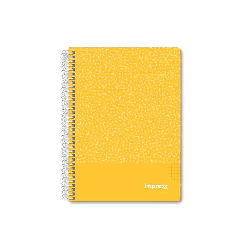 (IMP0106) IMPREX CUADERNO ESPIRAL TAPA PP A5 80H 90GR 4X4 AMARILLO