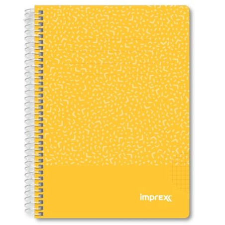 (IMP0106) IMPREX CUADERNO ESPIRAL TAPA PP A5 80H 90GR 4X4 AMARILLO