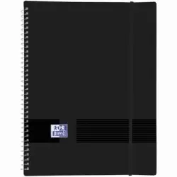 (400160223) OXFORD CARPETA CON 30 FUNDAS CRISTAL 50 MICRAS ESPIRAL A4 CIERRE C/GOMA PLÁSTICO OPACO NEGRO