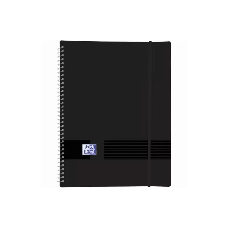 (400160223) OXFORD CARPETA CON 30 FUNDAS CRISTAL 50 MICRAS ESPIRAL A4 CIERRE C/GOMA PLÁSTICO OPACO NEGRO