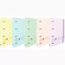 (400160744) OXFORD LIVE & GO CARPETA 4 ANILLAS 35MM EUROPEANBINDER A4+ POLYFOAM C/RECAMBIO 1 LÍNEA C/SURTIDOS PASTEL