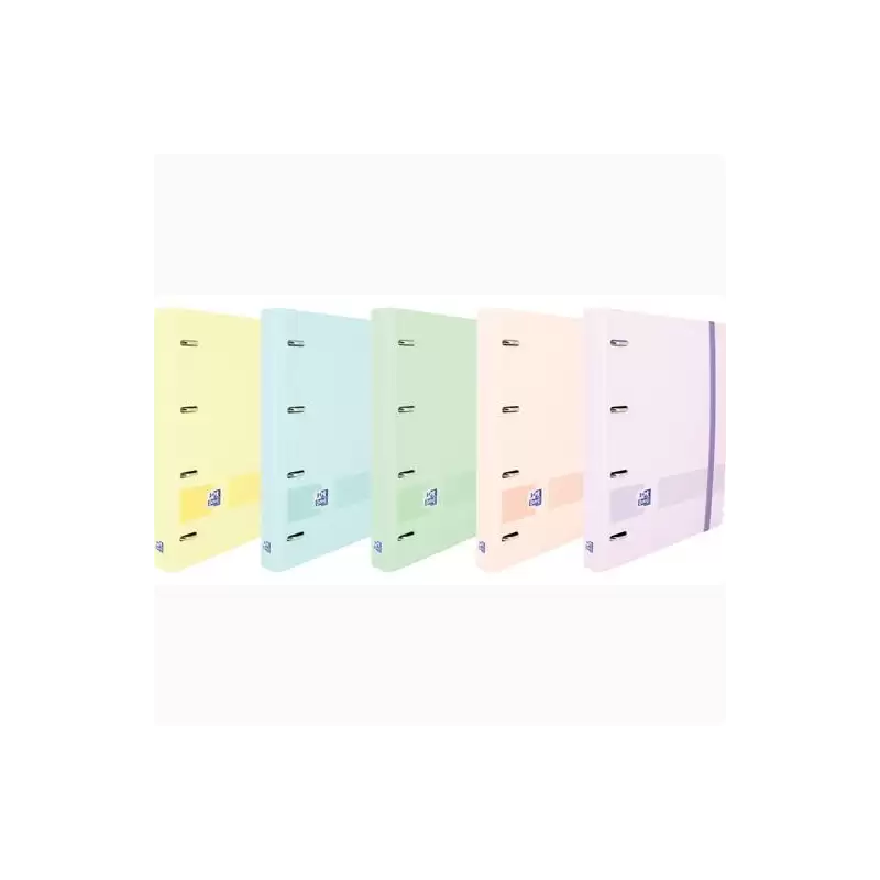 (400160744) OXFORD LIVE & GO CARPETA 4 ANILLAS 35MM EUROPEANBINDER A4+ POLYFOAM C/RECAMBIO 1 LÍNEA C/SURTIDOS PASTEL