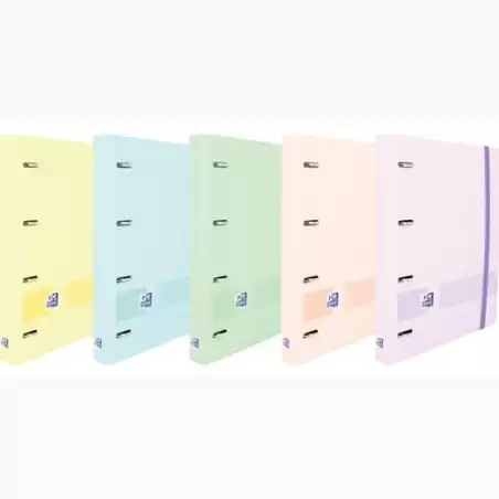 (400160744) OXFORD LIVE & GO CARPETA 4 ANILLAS 35MM EUROPEANBINDER A4+ POLYFOAM C/RECAMBIO 1 LÍNEA C/SURTIDOS PASTEL