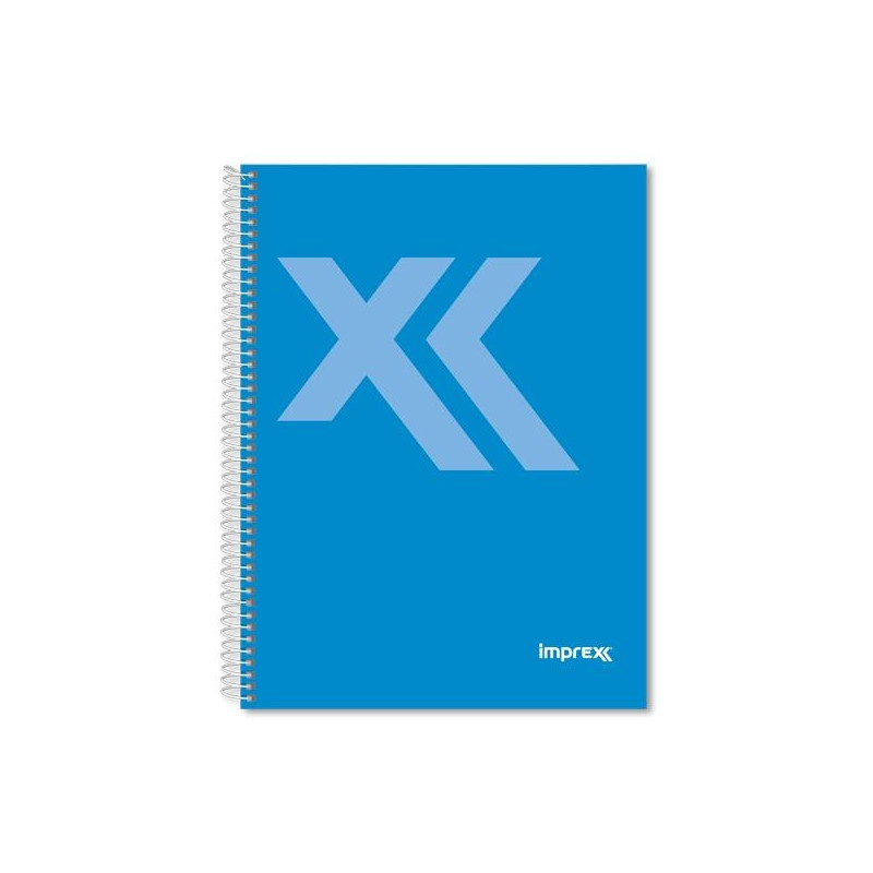 (IMP0109) IMPREX CUADERNO ESPIRAL TAPA FORRADA FOLIO 80H 90GR 4X4 AZUL