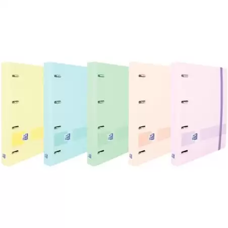 (400174550) OXFORD CARPETA ANILLAS EBINDER 4X25MM LIVE&GO POLYFOAM C/RECAMBIO A5+ DOTS PASTEL