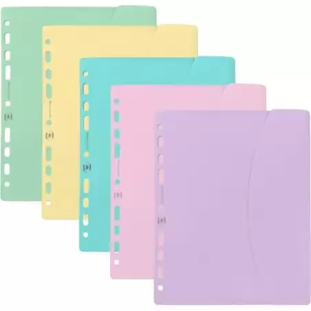 (400185546) OXFORD SOBRE MULTITALADRO CON VELCRO LIVE&GO A5+ PLÁSTICO FLEXIBLE OPACO C/SURTIDOS PASTEL