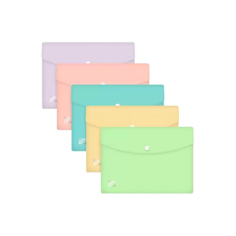 (400187615) OXFORD SOBRE CON BROCHE URBAN A5 PLÁSTICO FLEXIBLE TRANSLÚCIDO C/SURTIDOS PASTEL