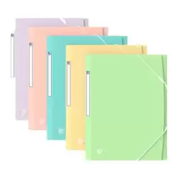 (400187619) OXFORD CARPETA DE GOMAS URBAN 3 SOLAPAS A4+ PLÁSTICO TRASLÚCIDO C/SURTIDOS PASTEL