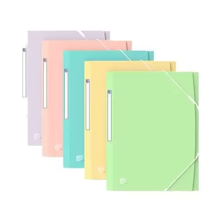(400187619) OXFORD CARPETA DE GOMAS URBAN 3 SOLAPAS A4+ PLÁSTICO TRASLÚCIDO C/SURTIDOS PASTEL