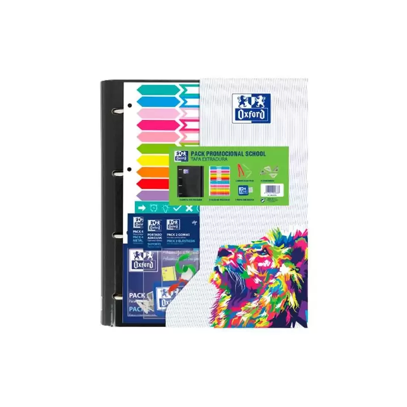 (400187784) OXFORD CARPETA ANILLAS EUROPEANBINDER CLASSIC 4X35MM C/RECAMBIO A4+ 5X5MM T/EXTRADURAS C/SURTIDOS VIVOS