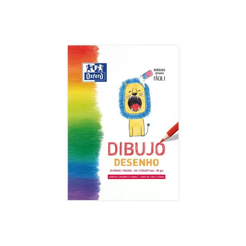 (400147935) OXFORD BLOC DIBUJO INFANTIL A4 ENCOLADO 20H LISO 90GR