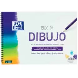 (400148234) OXFORD BLOC DIBUJO ESCOLAR T/ BLANDA ESPIRAL 20H 130GR A4+ C/ RECUADRO LISO BLANCO