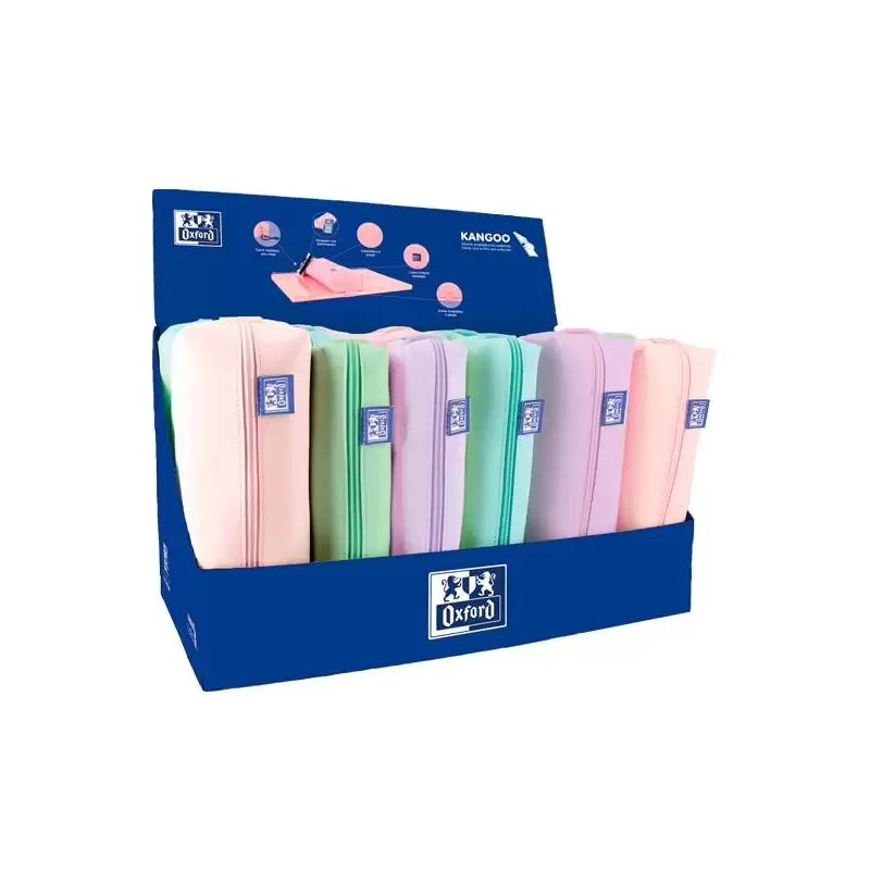 (400161681) OXFORD ESTUCHES LIVE&GO RECTANGULAR MEDIANO/CUADRADO PEQUEÑO/CUADRADO GRANDE EXPOSITOR DE 22 C/SURTIDOS