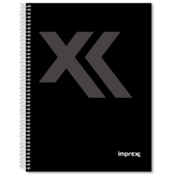 (IMP0117) IMPREX CUADERNO ESPIRAL TAPA FORRADA A5 80H 90GR 4X4 NEGRO