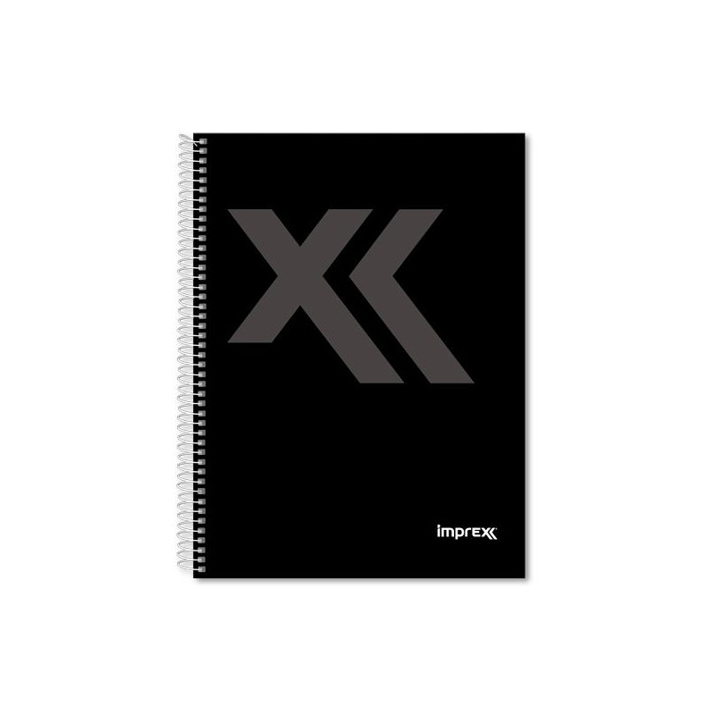 (IMP0117) IMPREX CUADERNO ESPIRAL TAPA FORRADA A5 80H 90GR 4X4 NEGRO