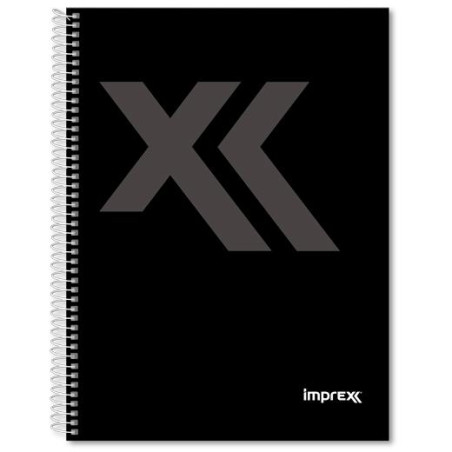 (IMP0117) IMPREX CUADERNO ESPIRAL TAPA FORRADA A5 80H 90GR 4X4 NEGRO